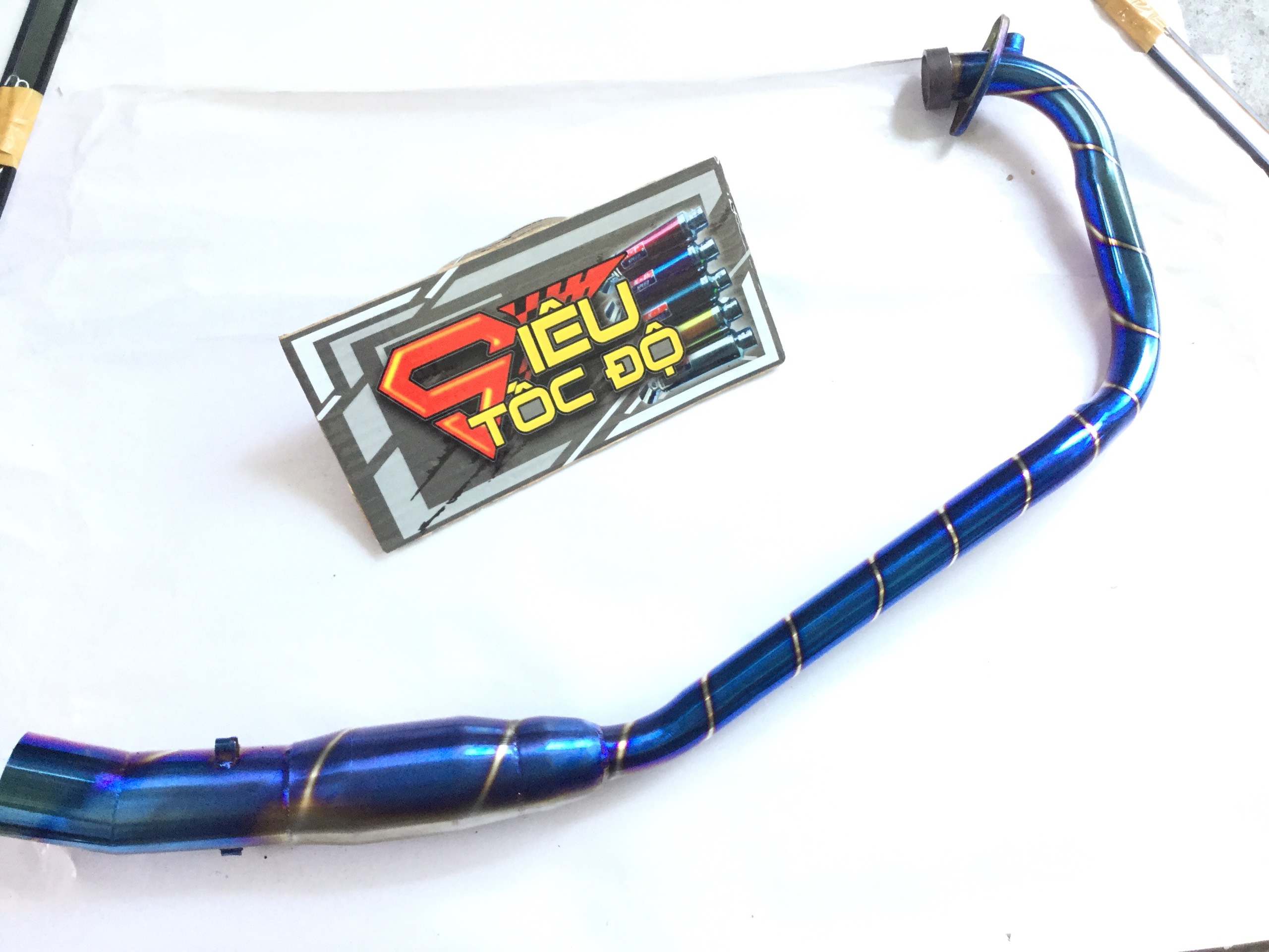 Cổ pô bầu hơi titan độ cho xe raider fi, satria, gsx,...