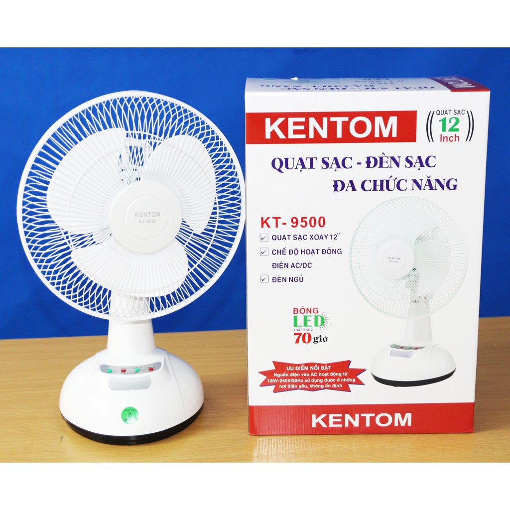 Quạt sạc tích điện Kentom KT9500