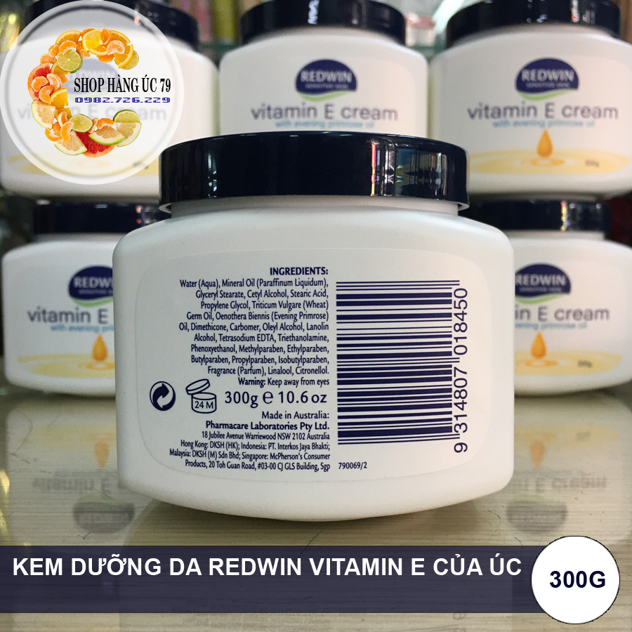 KEM DƯỠNG DA TOÀN THÂN - REDWIN VITAMIN E, 300g