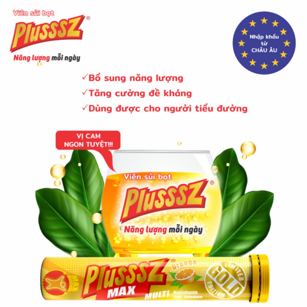 [HSD: 31/08/2024] Viên Sủi Bọt Max Multivitamin Plusssz