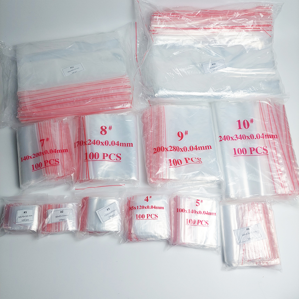100 Túi Zipper Bấm Miệng - size 14 x 20 cm