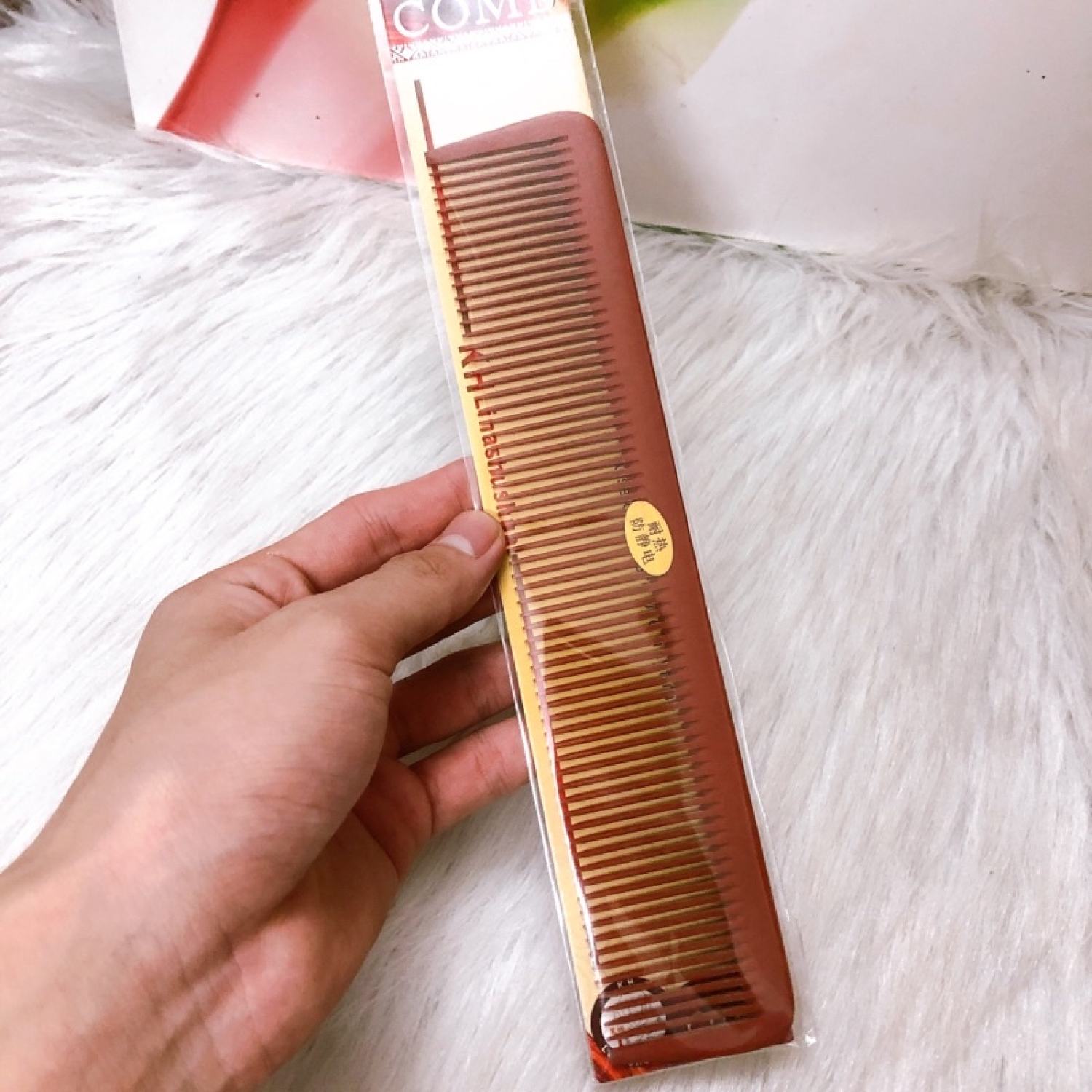 Lược cắt tóc nam bản to chất liệu sừng barber kh2005 cao cấp