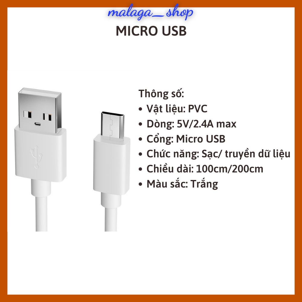 Dây cáp sạc điện thoại, sạc nhanh, cổng sạc USB ra type C micro usb lightning