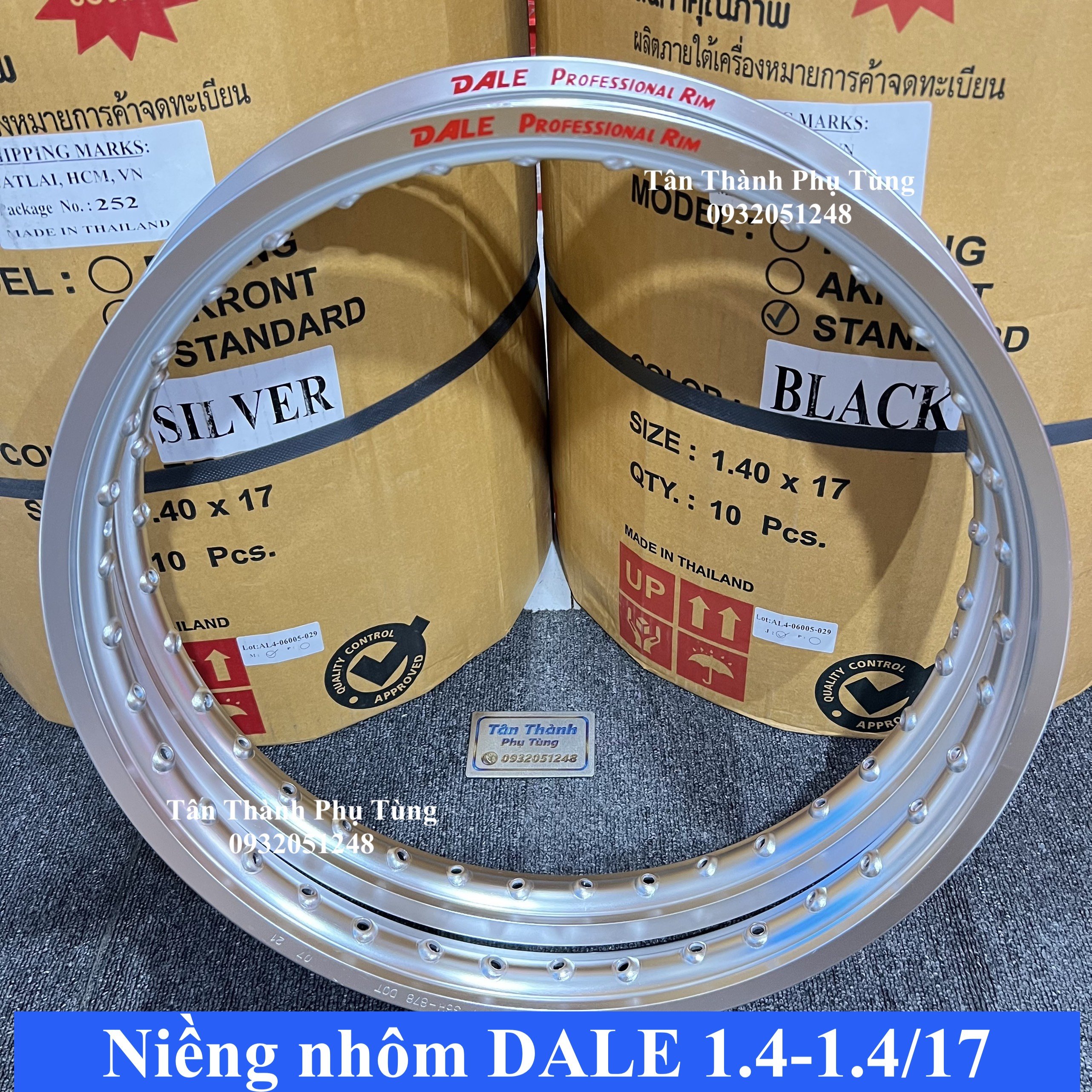 Niềng Nhôm DALE Thái 1.4-1.4/17- 1 cặp