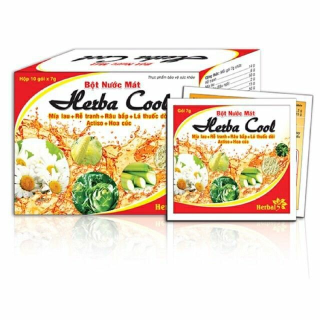 BỘT NƯỚC MÁT HERBA COOL, HỘP 10 GÓI.