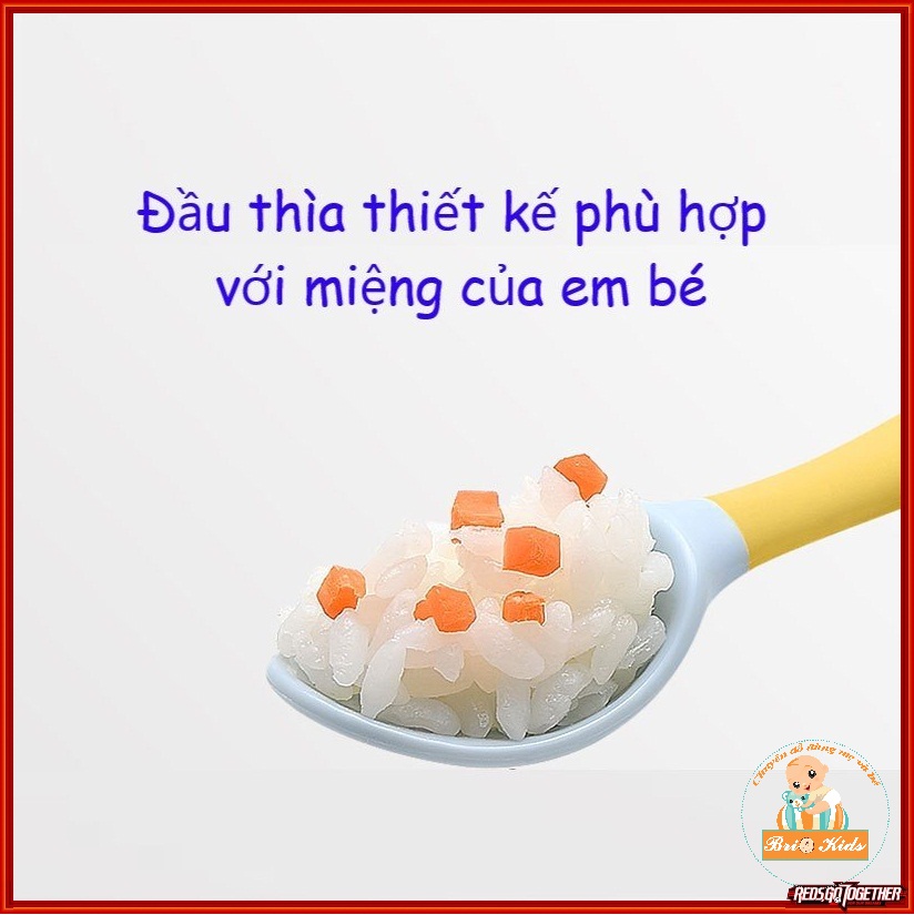 Bộ thìa dĩa uốn cong cho bé tập xúc (kèm hộp)