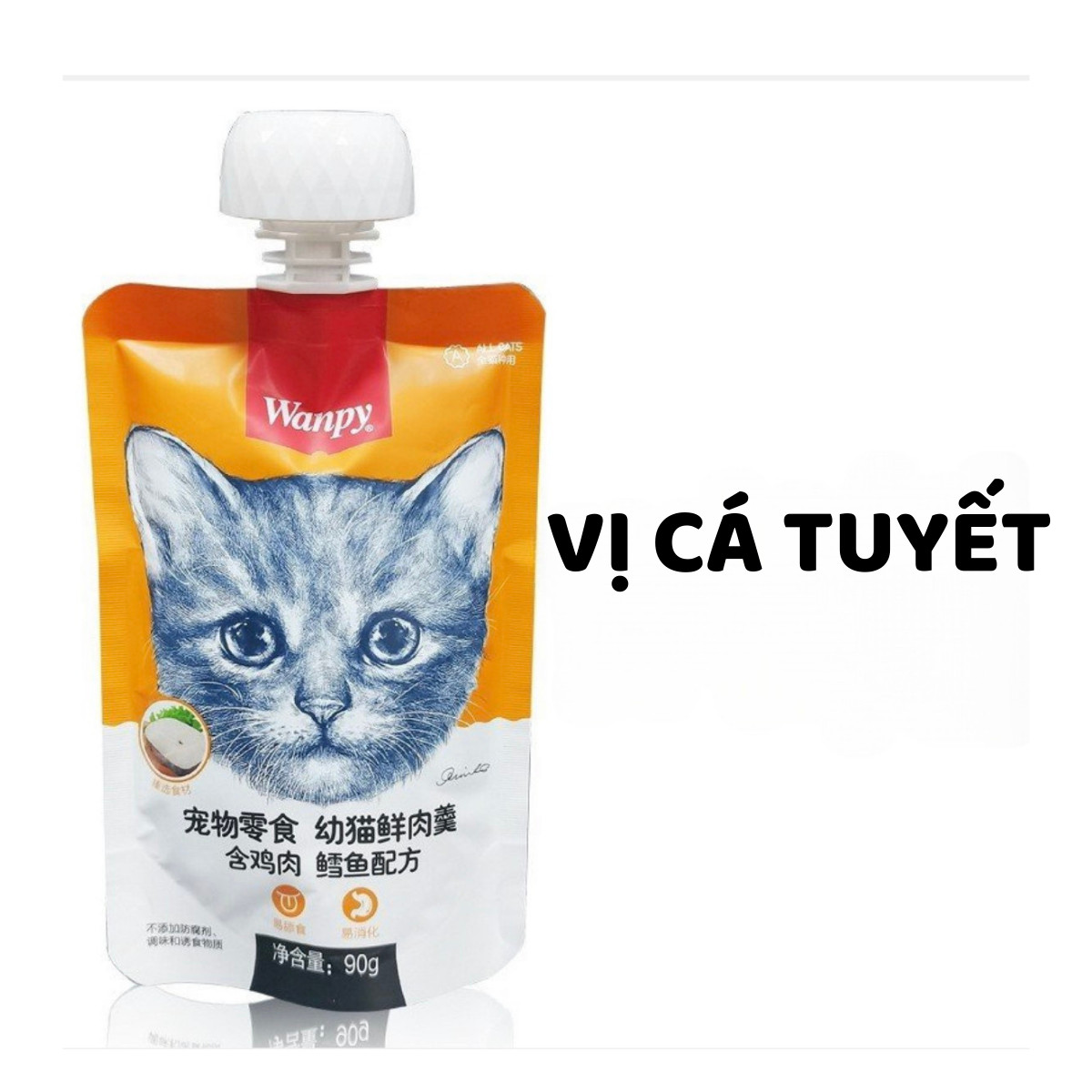 SÚP THƯỞNG WANPY NẮP VẶN CHO MÈO 90GRAM SÁNH MỊN THƠM NGON