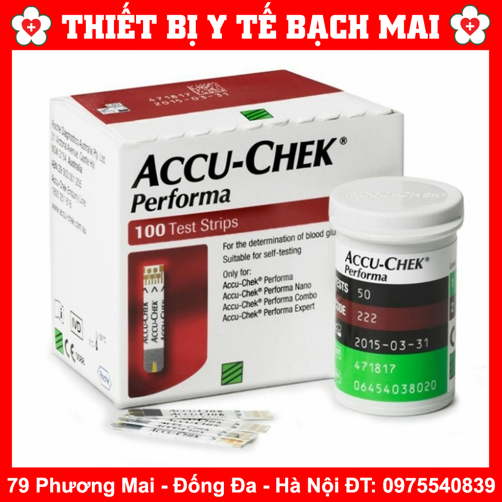 [Hộp 100 Test] Que Thử Đường Huyết Accu-Chek Performa