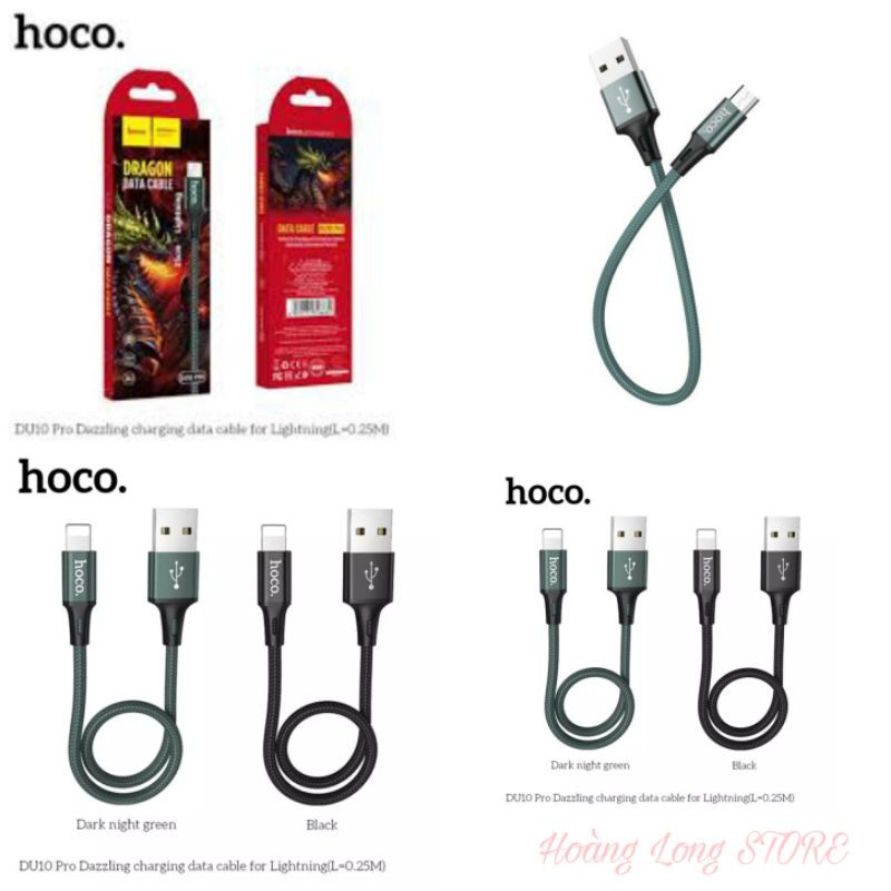 [HCM]Cáp Sạc Nhanh Dây Dù 3.0a-Hoco Du10 Pro-Dài 0.25m