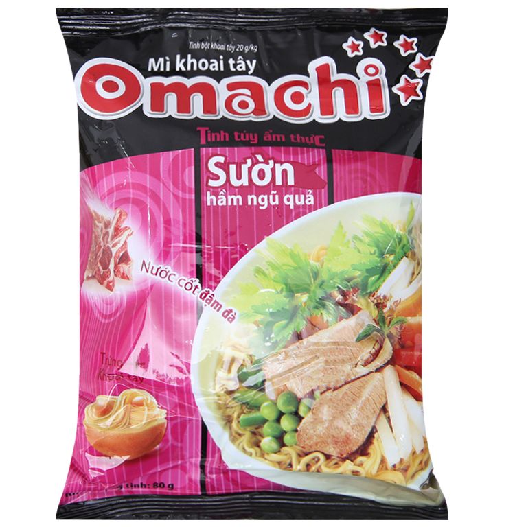 (Thùng 30 gói) Mì gói Omachi Sườn 80gr