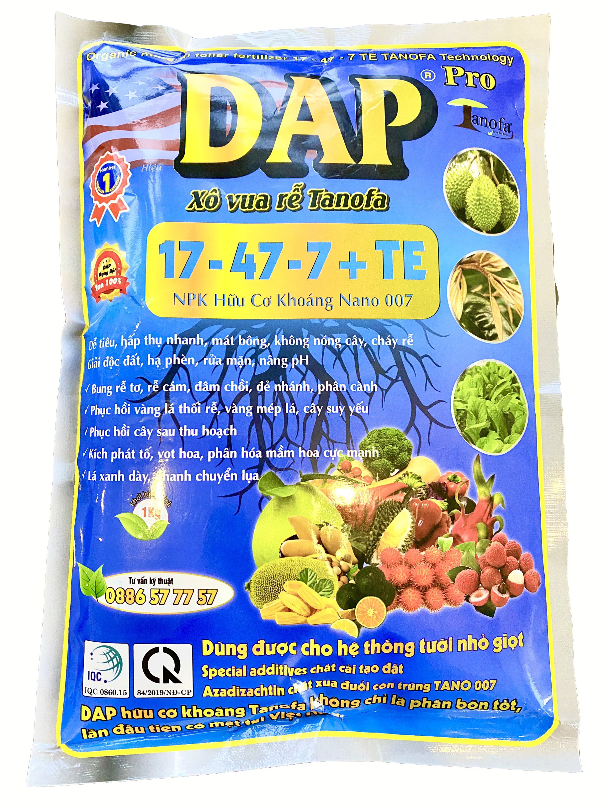 Phân bón dap hữu cơ khoáng gói 1kg