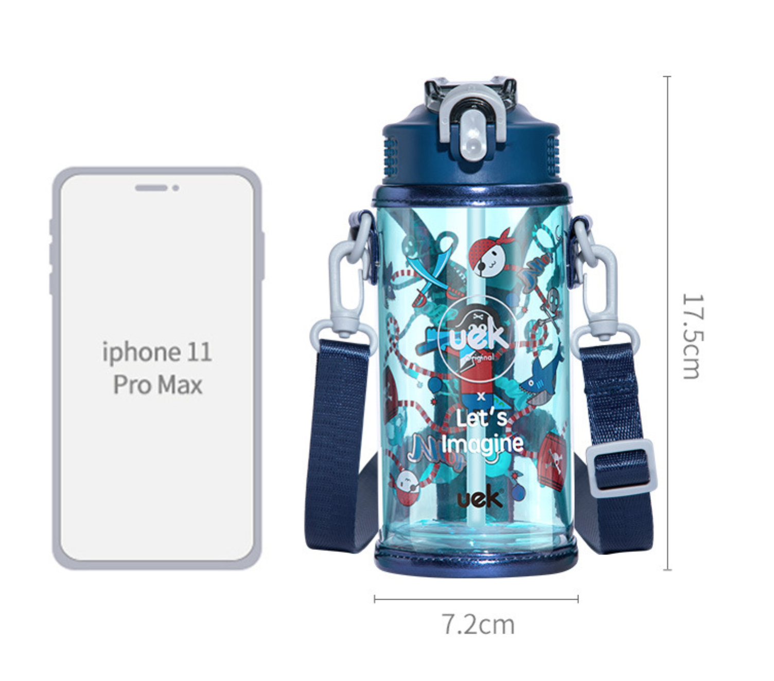 Bình Nước Ống Hút UEK Cao Cấp 500ml