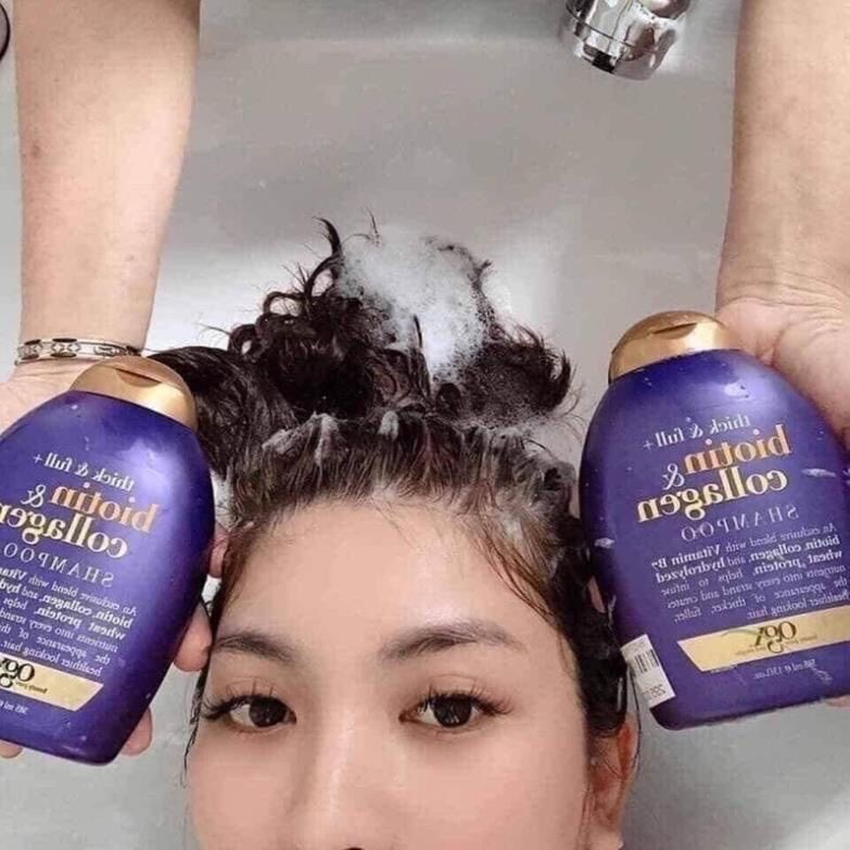 Cặp Gội - Xả Biotin & Collagem Tím chai 385ml - cuahangthienduc