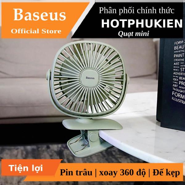Quạt mini Baseus để bàn xoay 360 độ kiêm kẹp kiêm đen ngủ siêu tiện lợi (Bào hành 3 tháng 1 đổi 1) - Phân phối bởi Hotphukien