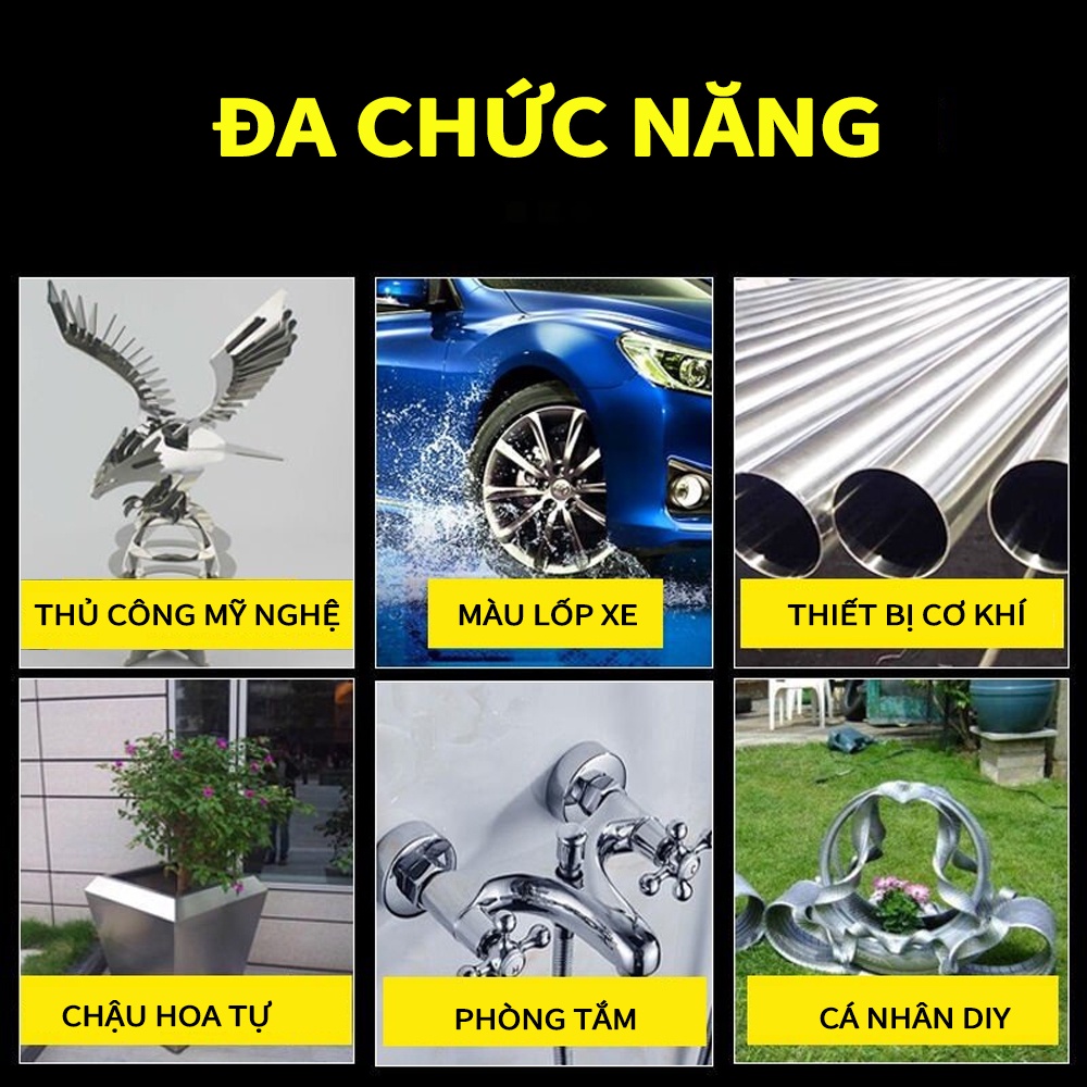 HomeAid Sơn Bạc Mạ Crom Sơn Xịt Mạ Chrome Sáng Bóng 350ml - Chai Sơn Mạ Siêu Bóng-Sơn xe