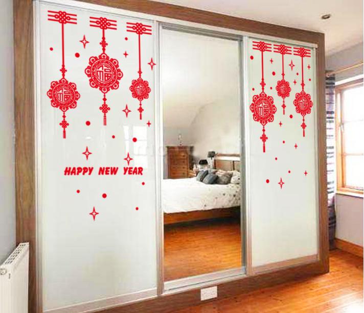 [HCM]Decal Trang Trí Tết - Rèm Dây Kết Song Hỷ