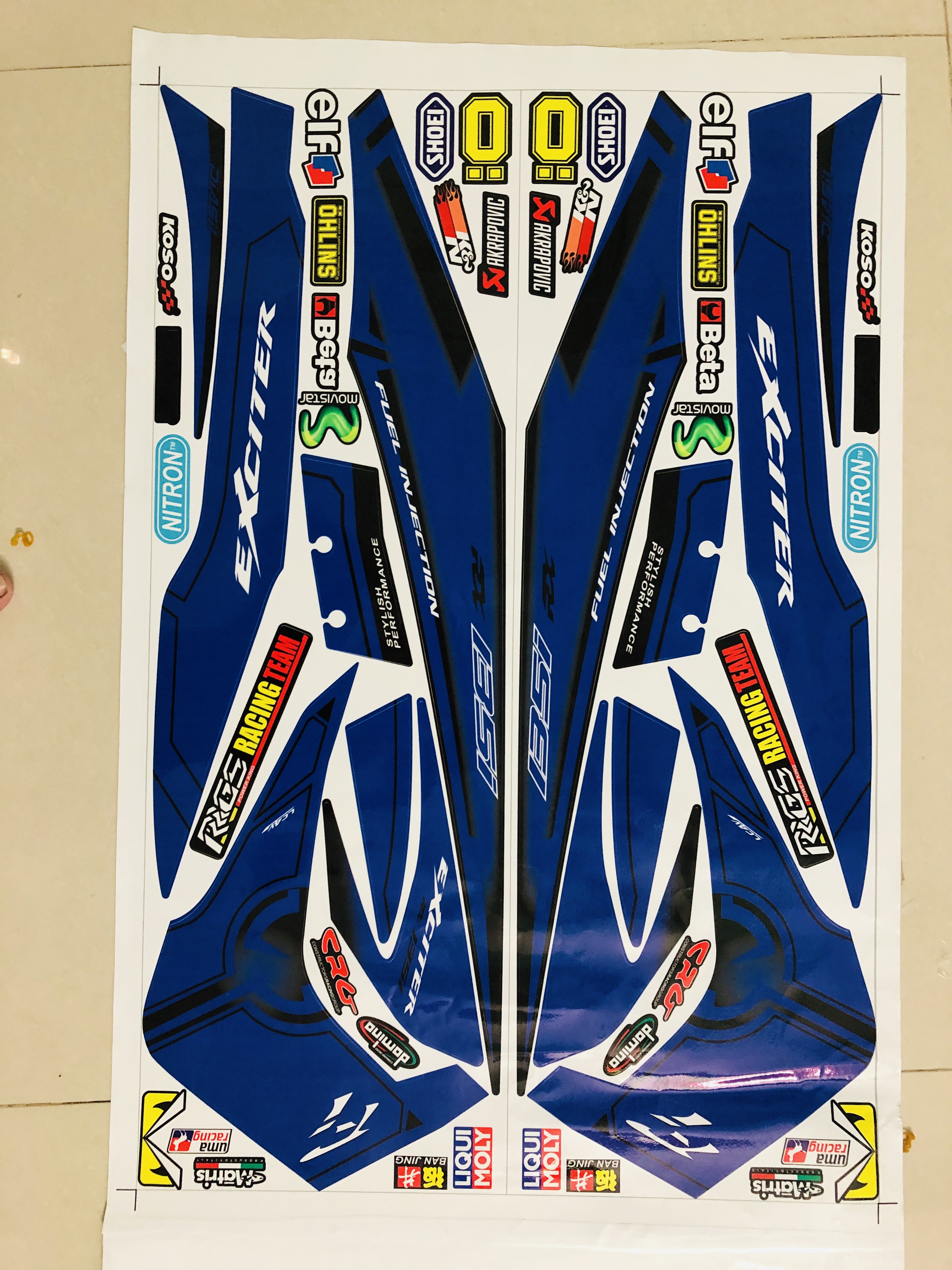 Tem rời ex 2009 xanh đen dán xe xanh
