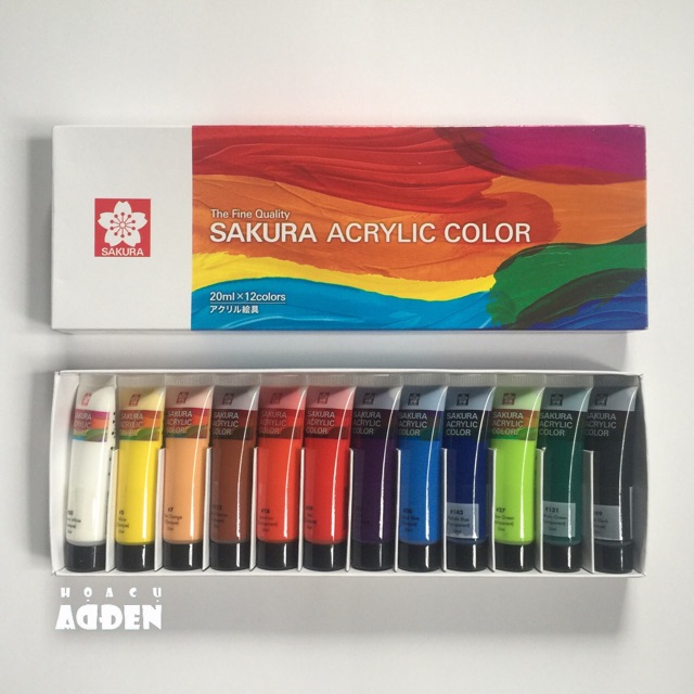 Màu Acrylic Sakura 12 màu 20ml
