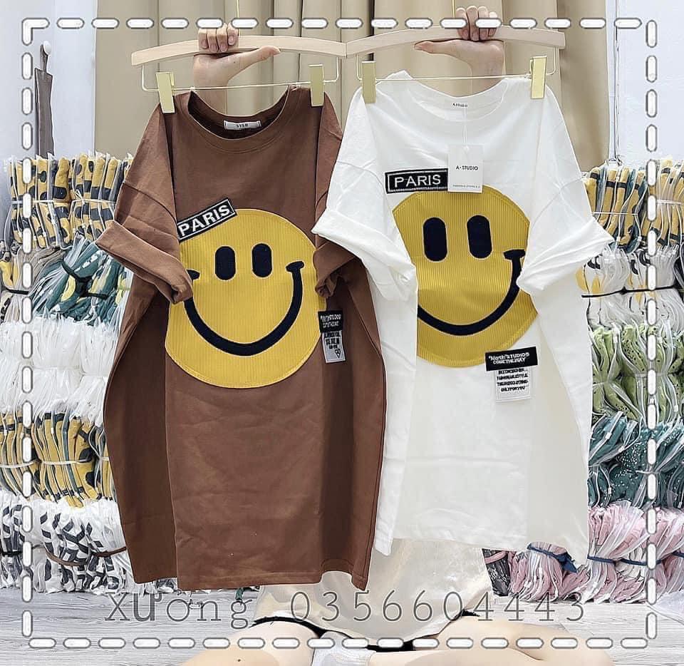 Áo phông mặt cười fom thụng Chất cotton su