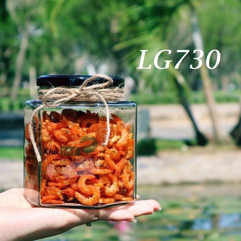 [HCM]HỦ LỤC GIÁC THUỶ TINH NẮP THIẾT ĐEN