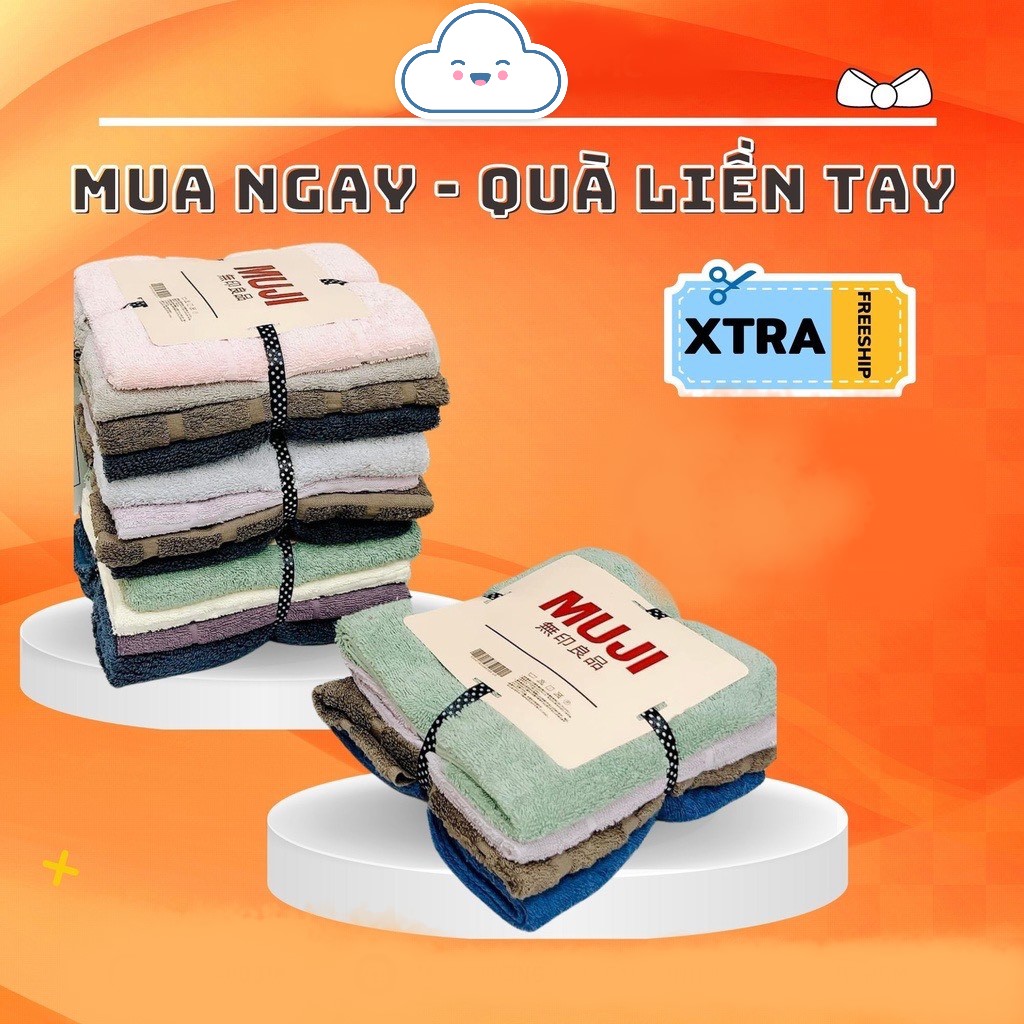 Combo 4 Khăn 4 Màu 35x85cm Siêu Thấm Hút - màu ngẫu nhiên, khăn lau mặt, khăn tắm, khăn nhà tắm, khăn lau tay, khăn lau cho bé, khăn vệ sinh, khăn lau bếp, khăn lau tóc, khăn