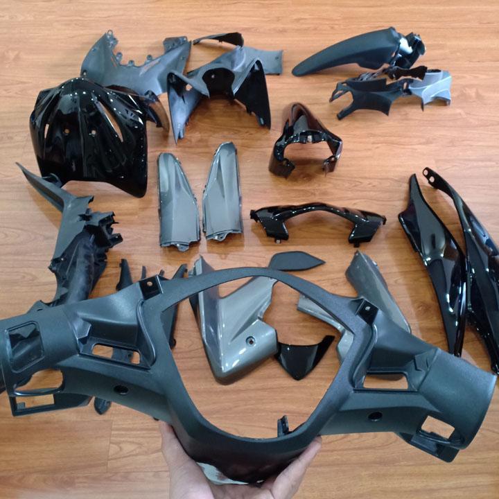 [TẶNG TEM] Bộ dàn áo xe WAVE S110 - RS110 màu ĐEN, nhựa ABS nguyên sinh - có KÈM MIỄN PHÍ BỘ TEM sịn., phụ tùng xe máy