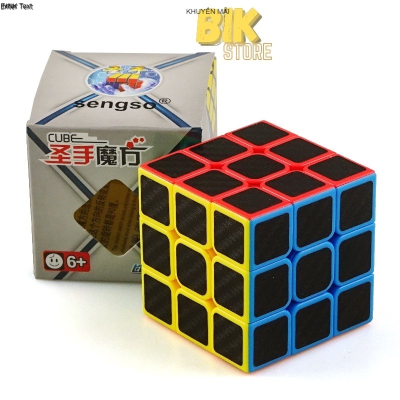 Rubik 3x3 Giá Rẻ Carbon SENGSO - Khối Robik 3×3 Mượt - Cục Rubit Nhanh Rubic SPEED CUBE - Robic - CB3301 chính hãng