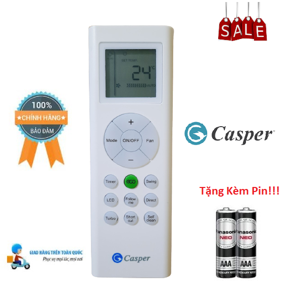 Remote Điều khiển điều hòa Casper 1&2 chiều Inverter- Hàng mới chính hãng Casper 100% Tặng kèm Pin