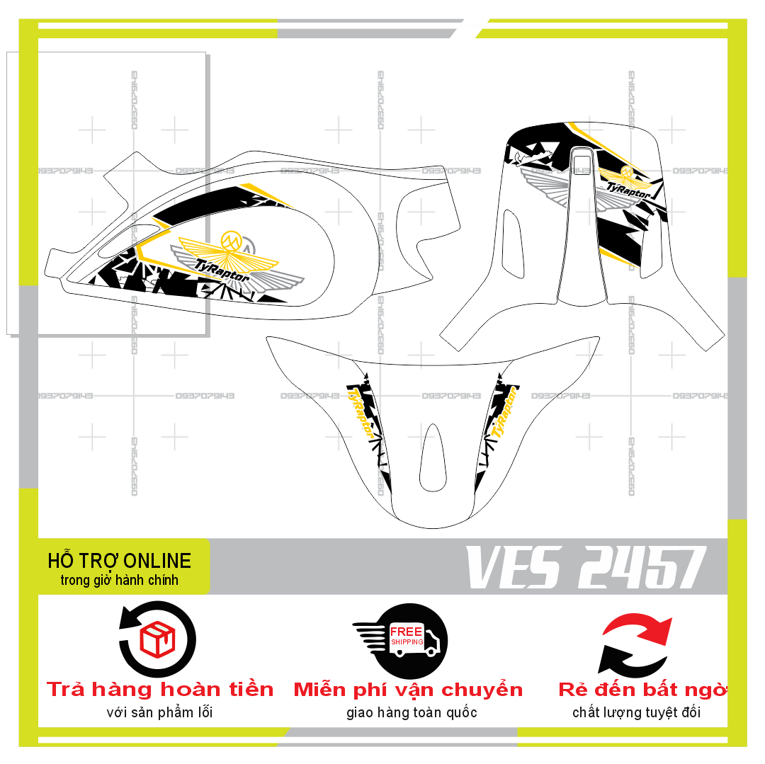 TEM RỜI VESPA DÁN XE TRẮNG
