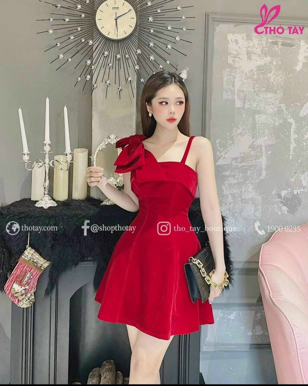 [HCM]Đầm Dự Tiệc Xòe Phối Nơ