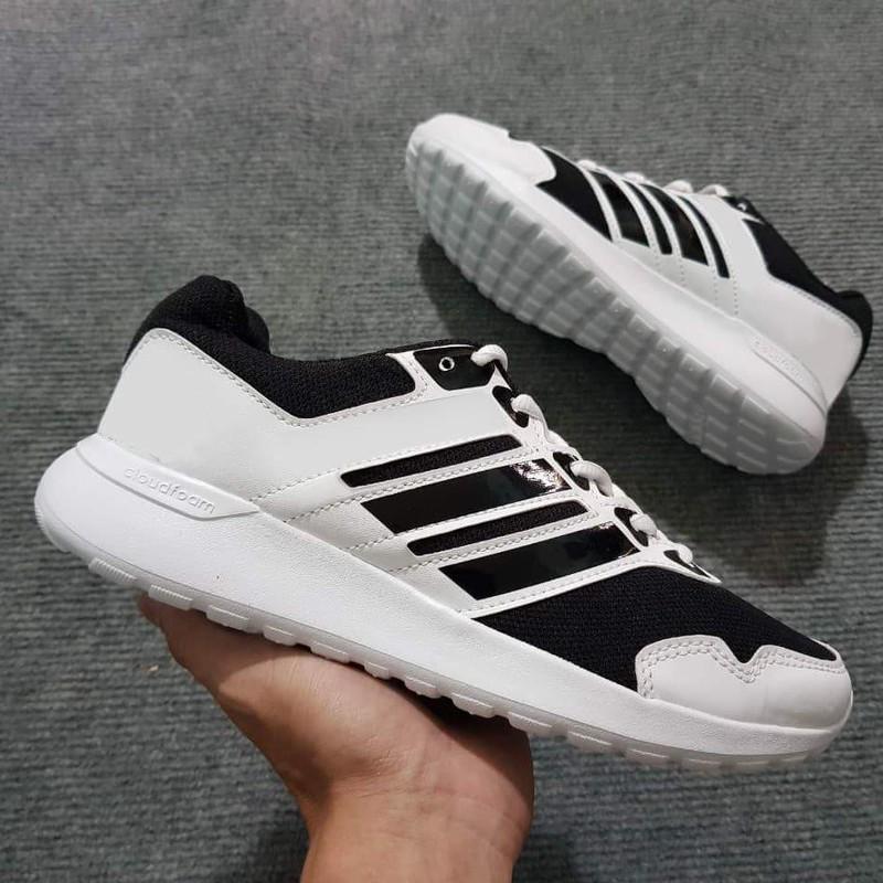 [HCM]Giày sneaker nam nữ trắng sọc đen MTS28