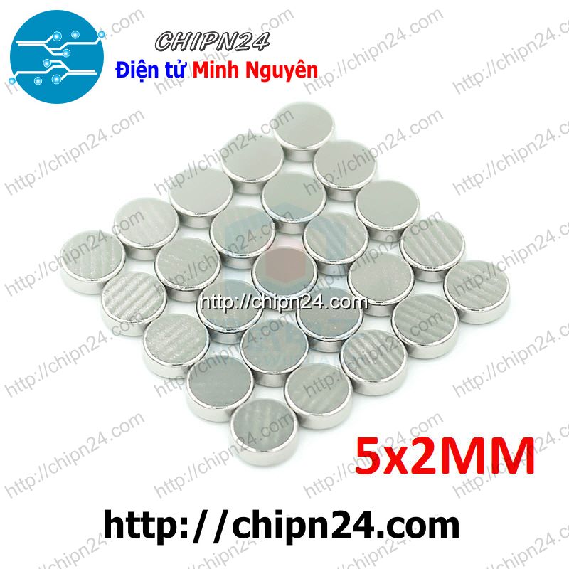 Nam châm Tròn phi 5mm dày 2mm