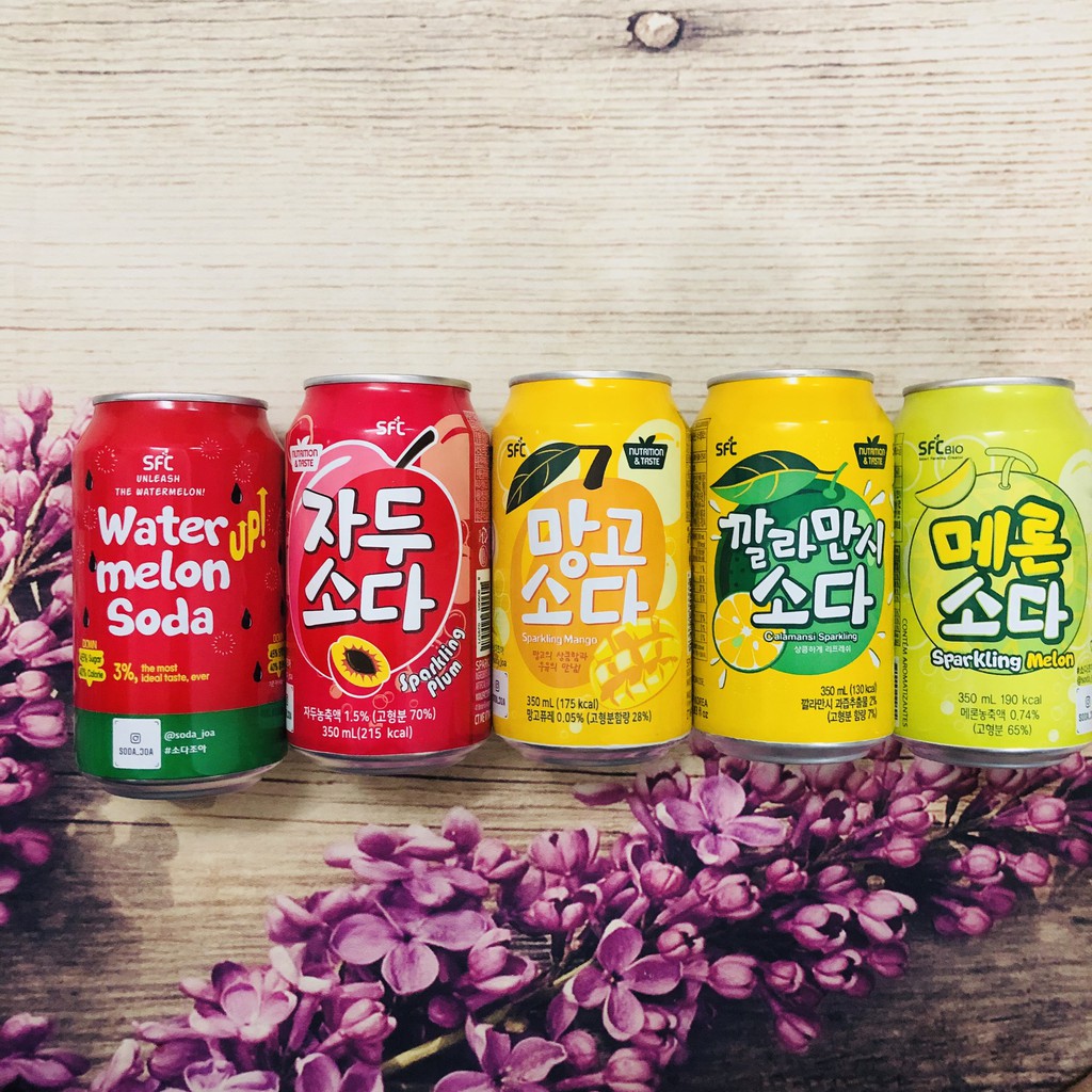 Nước soda SFC Hàn Quốc lon 350ml - 5 Vị