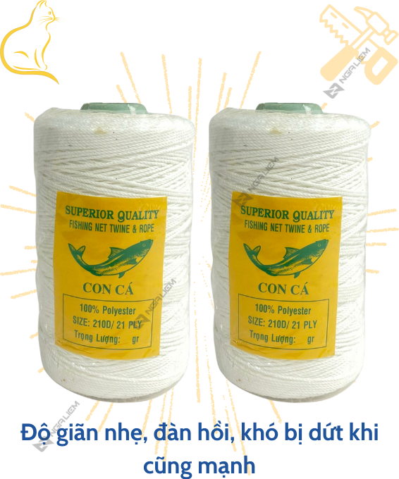 Dây nhợ (Chỉ nhợ) Câu cá, xây dựng (50gr; 100gr; 200gr; 500gr)