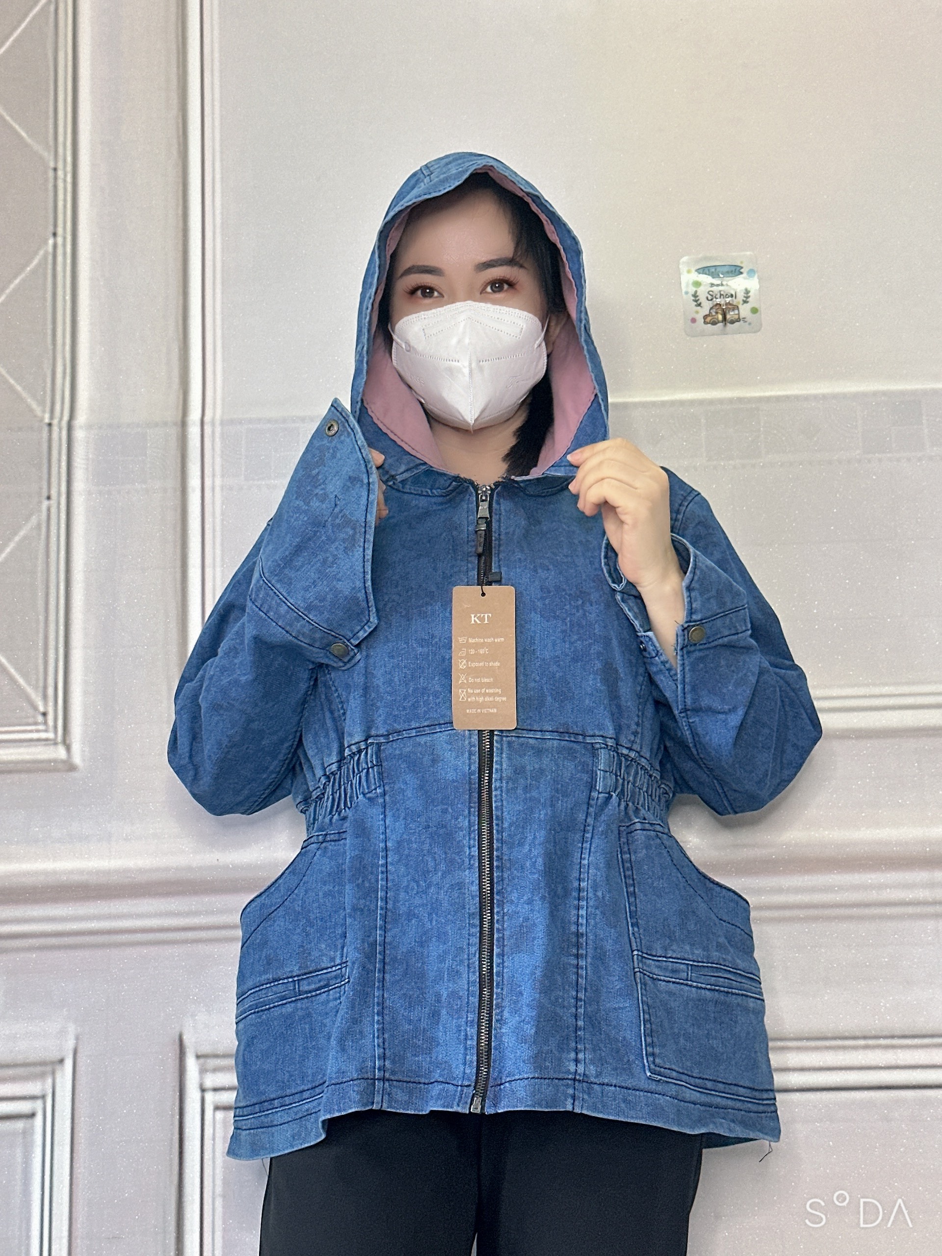 Áo chống nắng Jean nữ, áo khoác chống nắng,chất liệu Jean cao cấp dày dặn chống tia UV - Kim Yến Mẹ và Bé