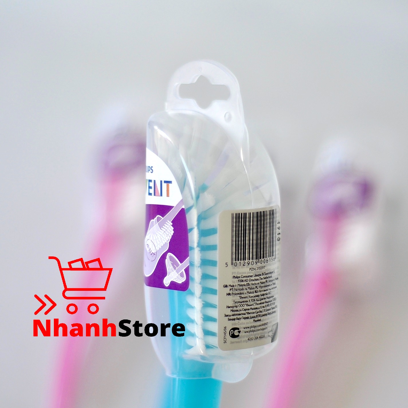 Cọ lau chùi, rửa bình sữa Avent 360 độ [To, cứng, chắc chắn] [Lau được bên trong núm]