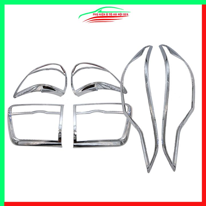 Ốp viền đèn pha hậu ô tô Fortuner 2012-2016 mạ crom theo xe, ốp đèn lắp trước sau trang trí bảo vệ xe hơi