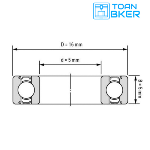 Bộ 2 vòng bi bạc đại 625zz cho trục phi 5