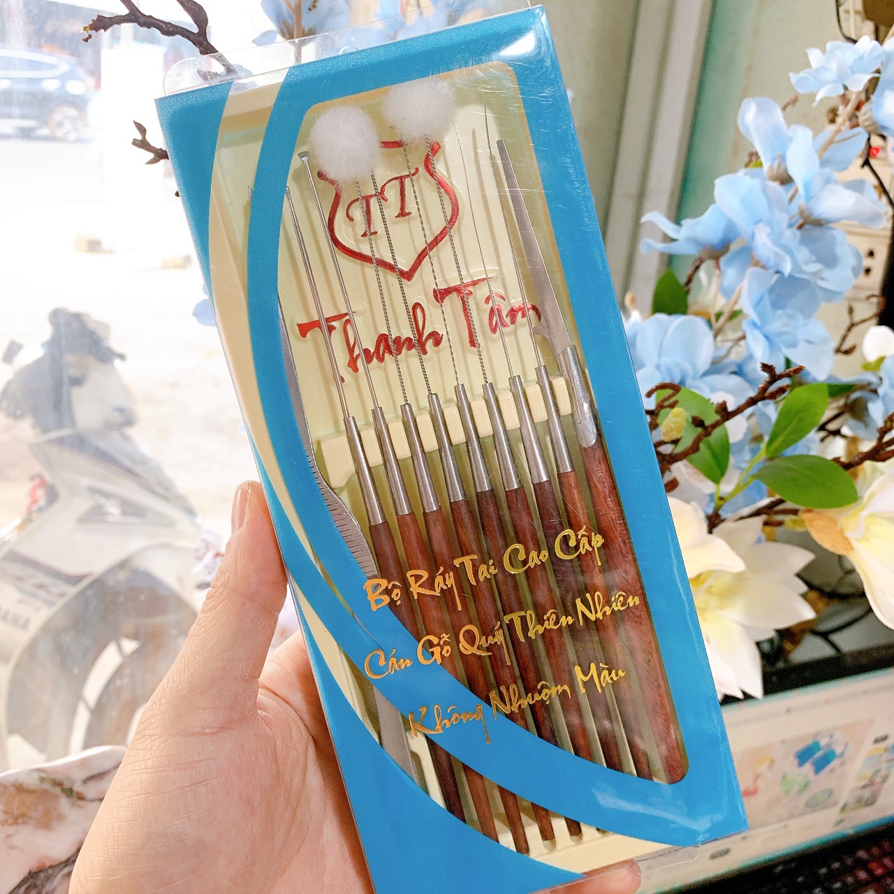 Bộ ráy tai cao cấp cán gỗ thanh tâm - lâm uyên freeship thiết kế nhỏ gọn độc đáo