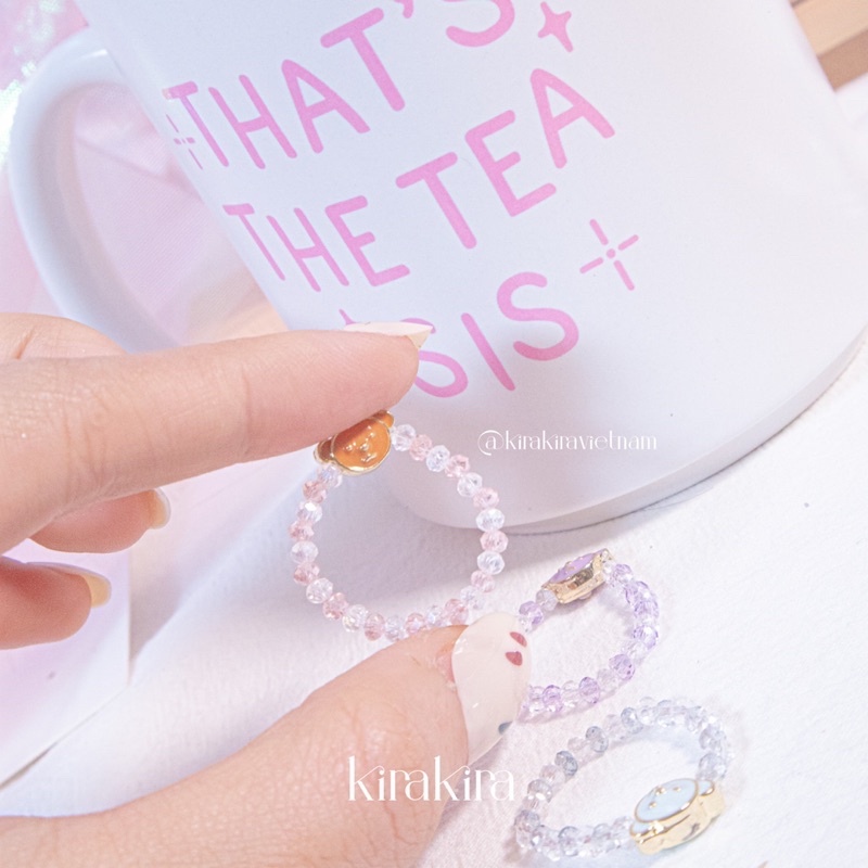 Nhẫn hạt pha lê charm gấu Crystal Teddy