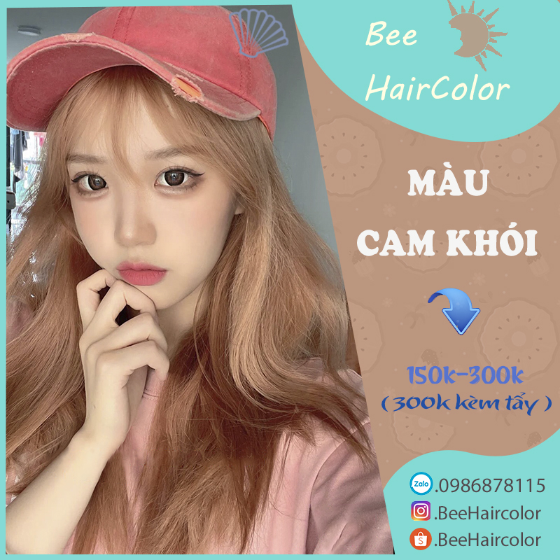 Thuốc Nhuộm Tóc Màu CAM KHÓI [ tặng kèm trợ nhuộm + bao tay ]