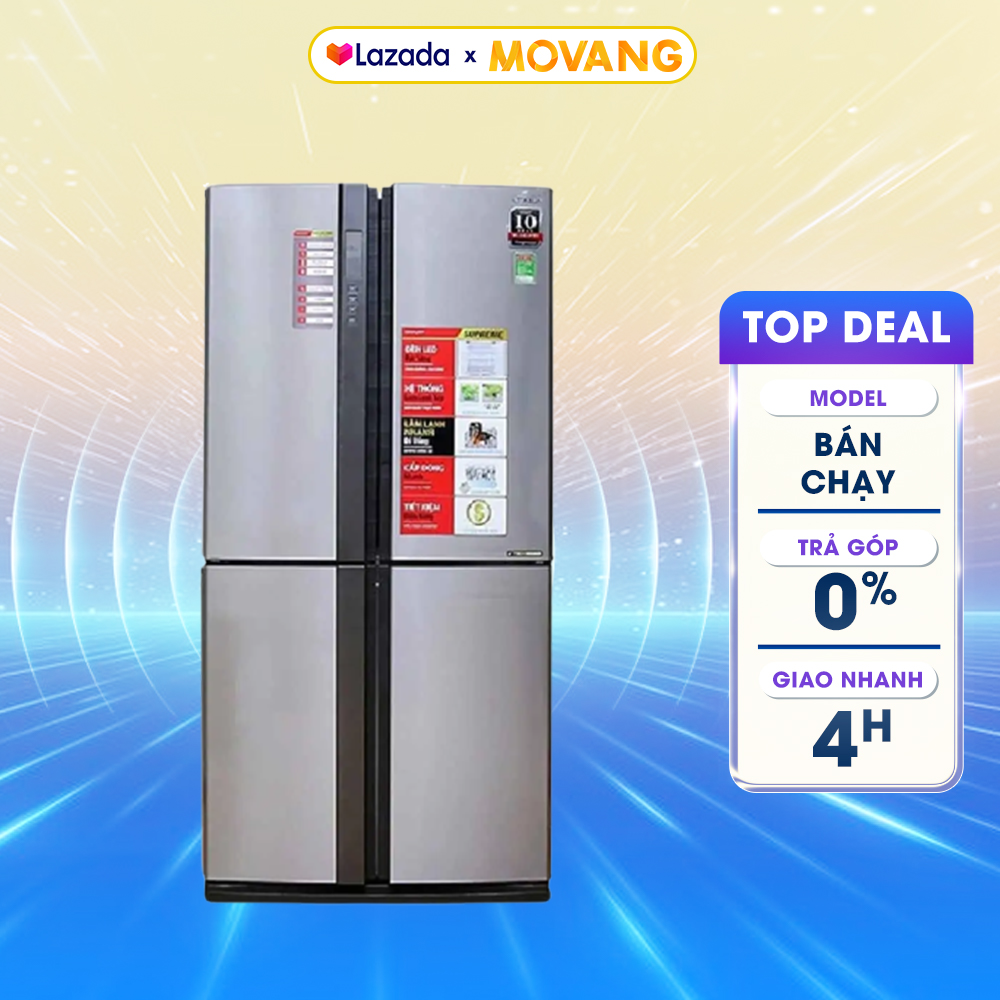 [GIAO TẠI HCM] - Tủ lạnh Sharp side by side Inverter 556 lít SJ-FX630V-ST - Hàng mới 100% nguyên đai nguyên kiện