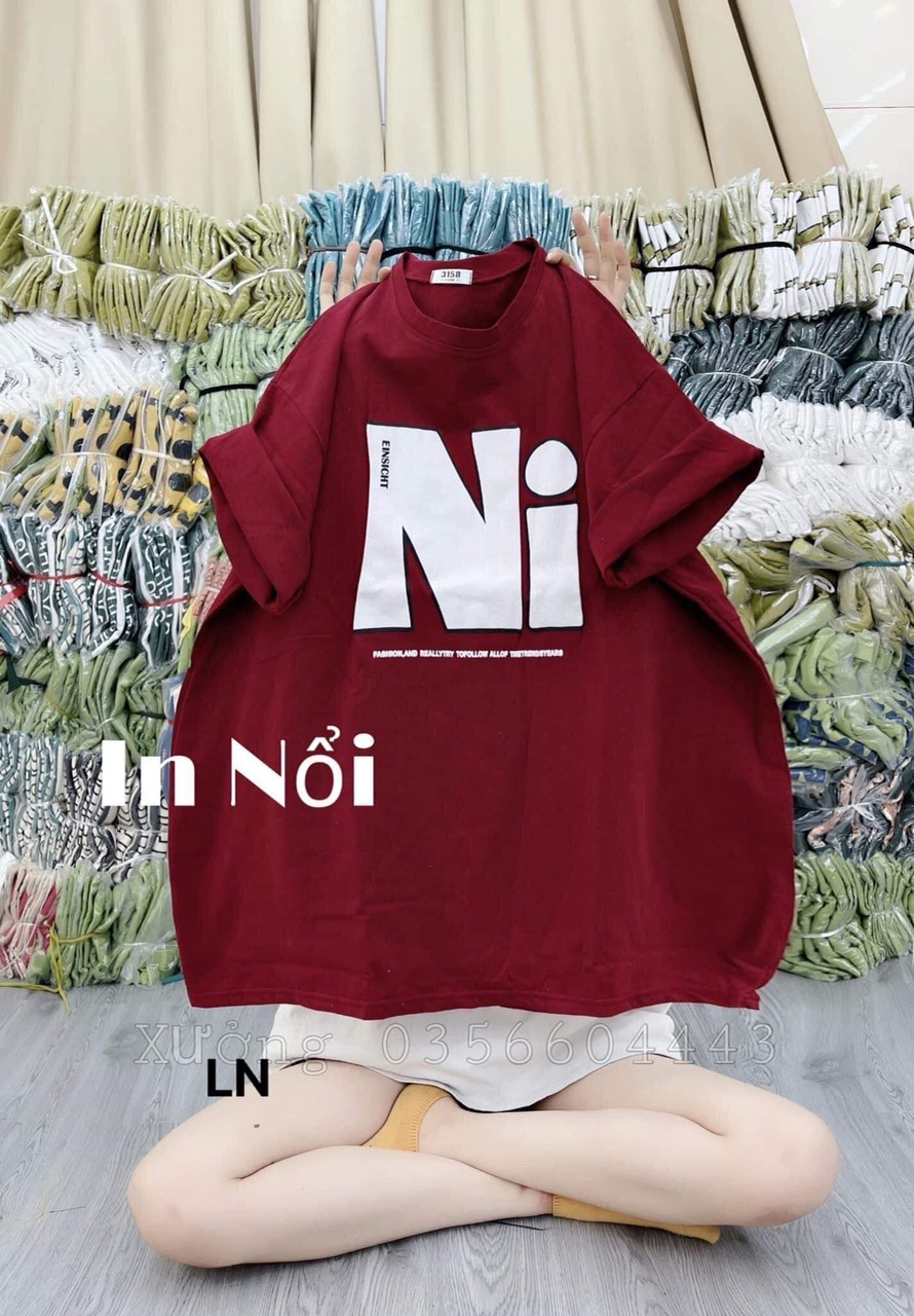 Áo thun  chữ nổi  Chất cotton su,ln