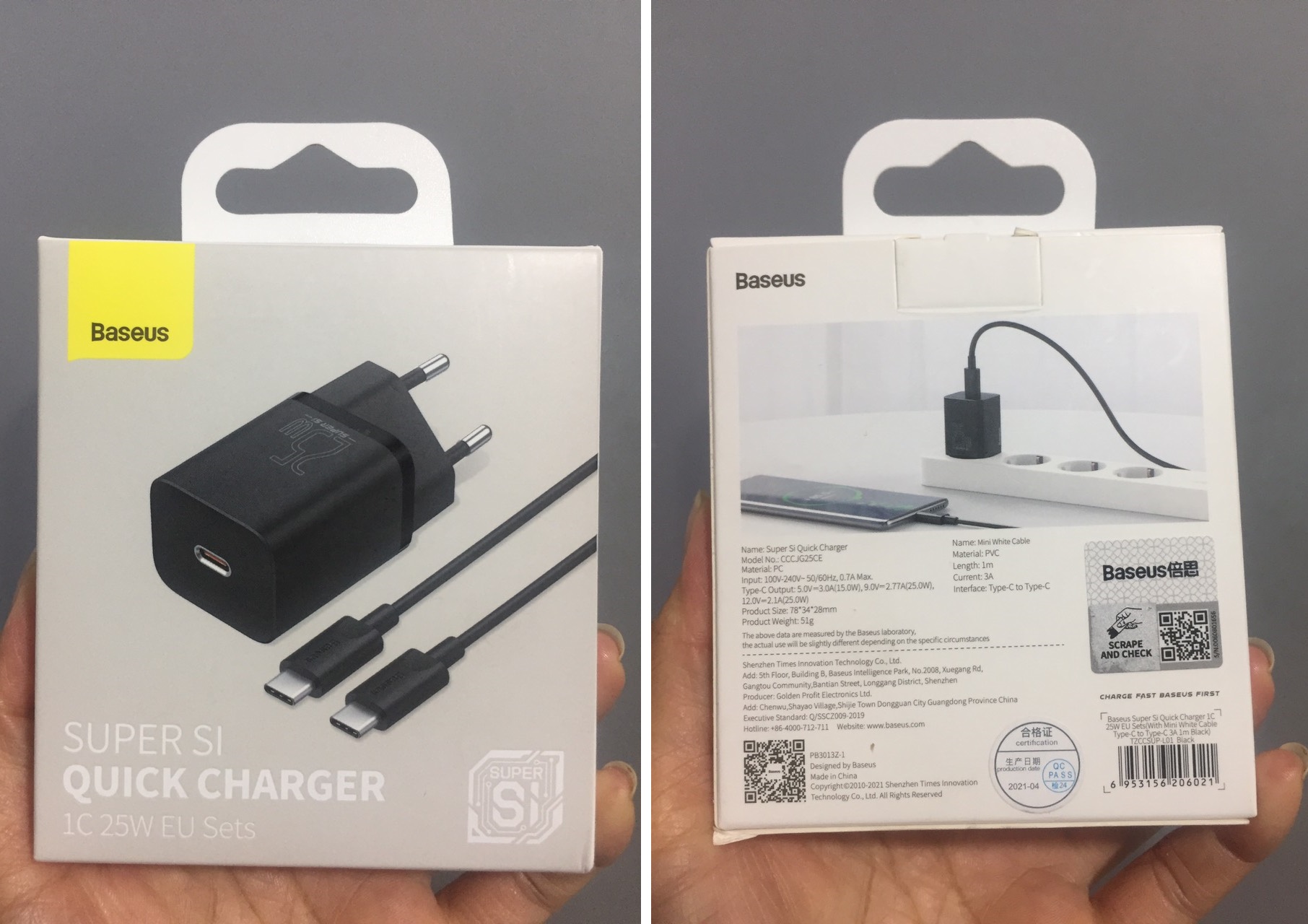 [Đầu sạc+ Cáp sạc]Bộ sạc nhanh 25W Baseus Super Si CCCJG25CE