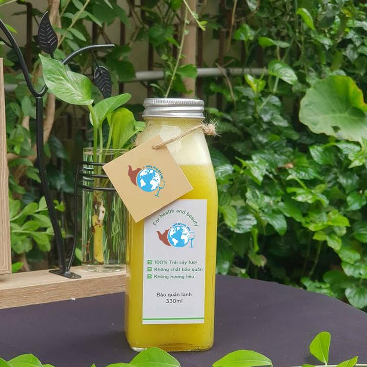 Chai thủy tinh vuông nắp nhôm 330ml đựng nước trái cây