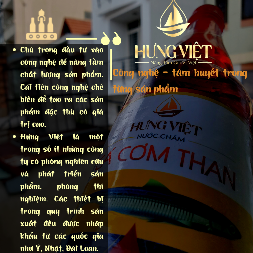 Nước chấm Cá Cơm Than 900ML HưngViệt - Nước mắm Cá Cơm Than