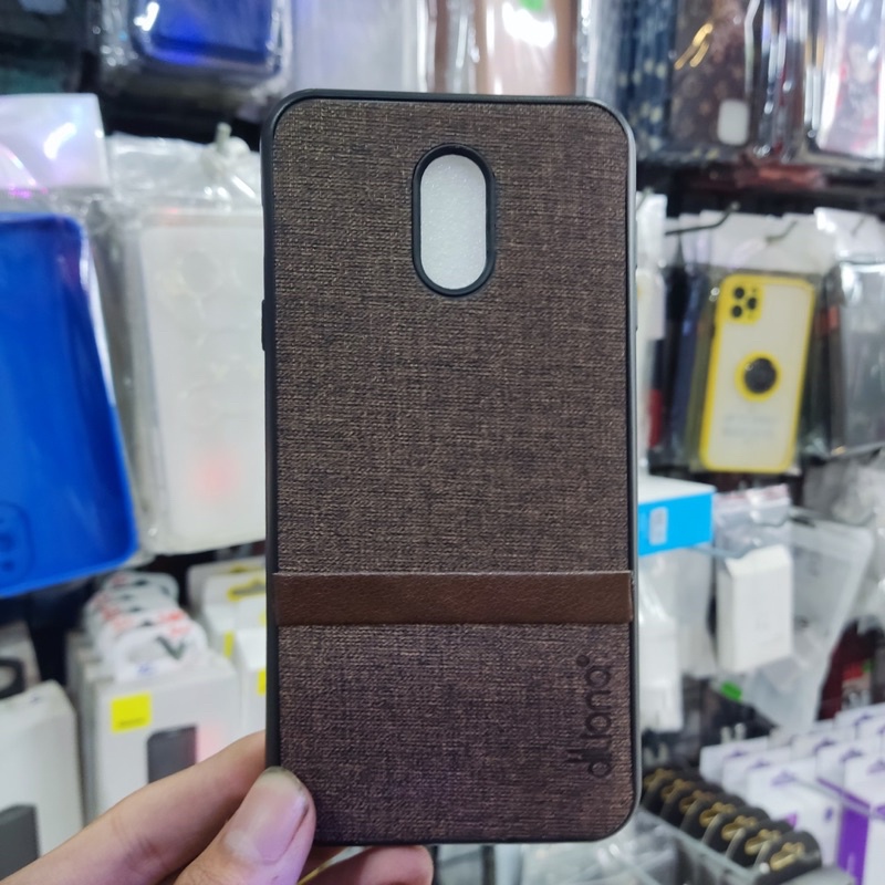 Ốp lưng Samsung J7plus dẻo đen lưng vải