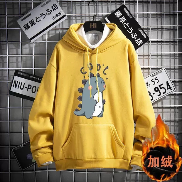 Áo hoodie nam in hình khủng long cooc cute