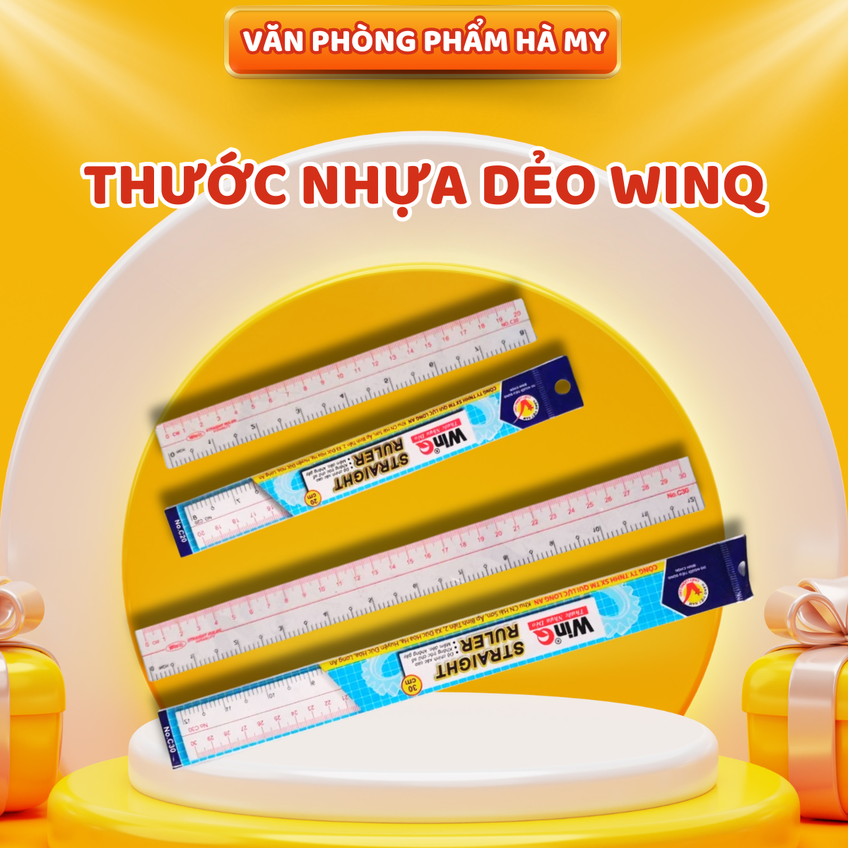 Combo 10 Cây Thước Kẻ nhựa dẻo WinQ, thước học sinh