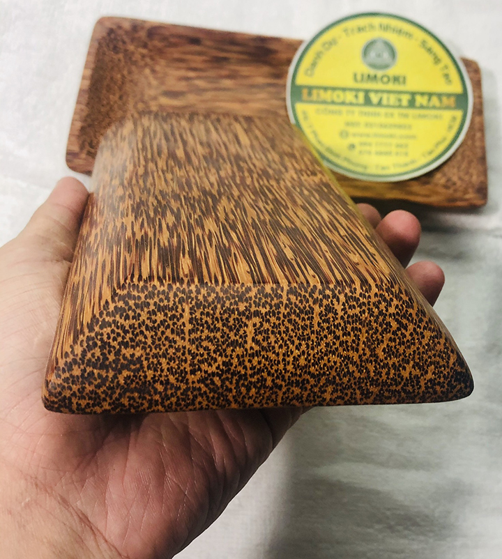 [HCM]Dĩa Gỗ Dừa Hình Chữ Nhật 21x9.5x2cm
